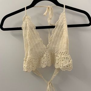 White/cream lace bralette